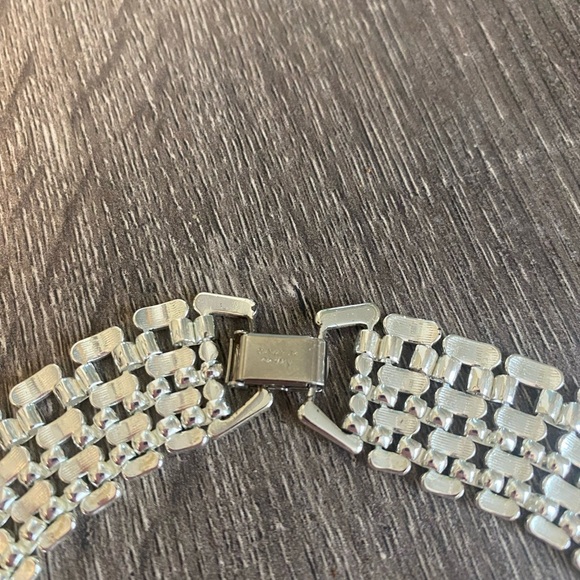 Vintage Napier Basket Weave Silver tone Chocker Necklace and matching bracelet - Picture 6 of 12